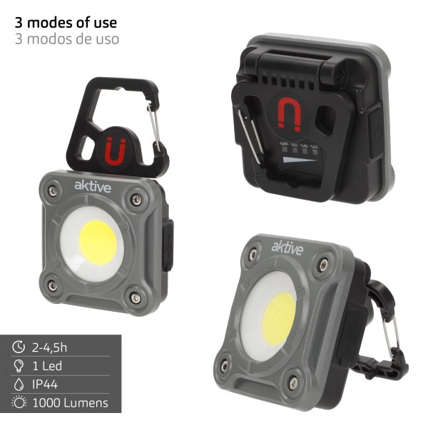 Spot LED portátil 3 posições c/USB Aktive | Distria