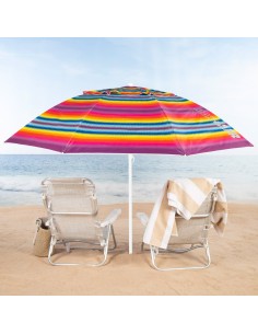 Aktive Guarda-sol de 240 cm com riscas multicoloridas | Distria 2