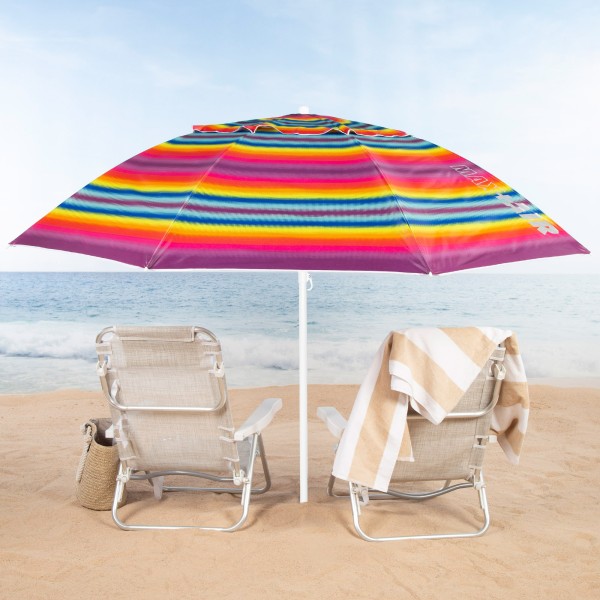 Aktive Guarda-sol de 240 cm com riscas multicoloridas | Distria