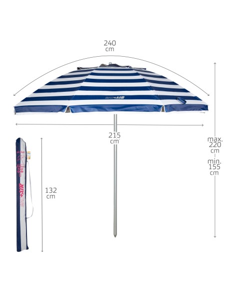 Aktive Guarda-sol de praia à prova de vento 240 cm | Distria