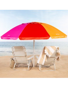 Aktive Guarda-sol de praia à prova de vento 240 cm multicolorido | Distria 2