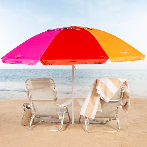 Aktive Guarda-sol de praia à prova de vento 240 cm multicolorido | Distria