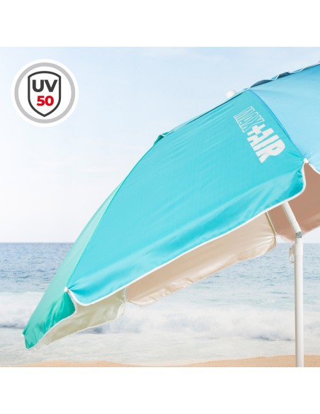 Aktive Guarda-sol de praia à prova de vento 240 cm multicolorido | Distria