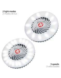 Luminária LED com Ventilador e Carregador USB | Distria 2