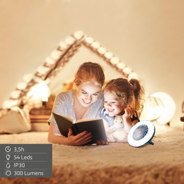 Luminária LED com Ventilador e Carregador USB | Distria