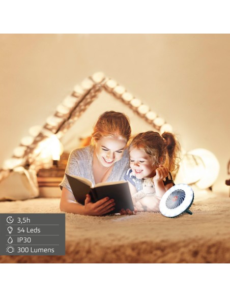 Luminária LED com Ventilador e Carregador USB | Distria