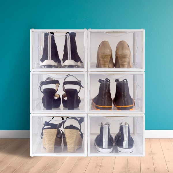 Conjunto de 6 caixas de sapatos transparentes Max Home | Distria