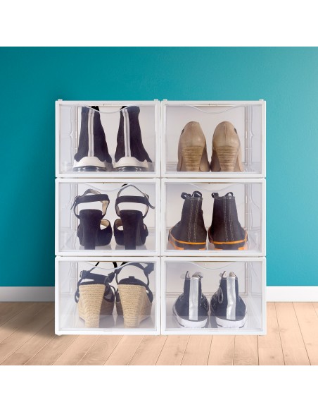 Conjunto de 6 caixas de sapatos transparentes Max Home | Distria