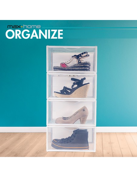 Pack 6 caixas de sapatos transparentes anti-pontas Max Home | Distria