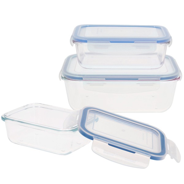 Max Home Pack 3 recipientes herméticos de vidrio 330/800/1500 ml