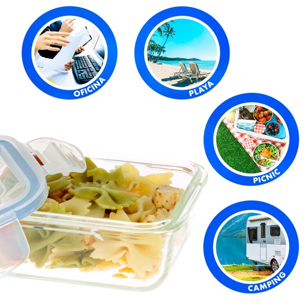 Max Home Pack 3 recipientes herméticos de vidrio 330/800/1500 ml