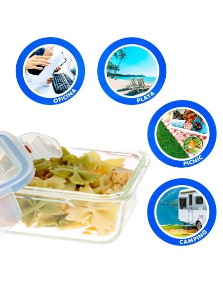 Max Home Pack 3 recipientes herméticos de vidrio 330/800/1500 ml
