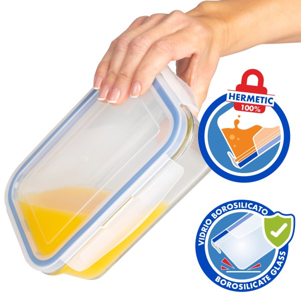 Max Home Pack 3 recipientes herméticos de vidrio 330/800/1500 ml