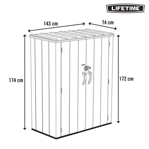 Armário vertical externo de 1.500 L com prateleiras | Distria