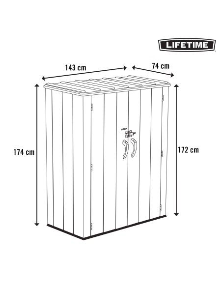 Armário vertical externo de 1.500 L com prateleiras | Distria