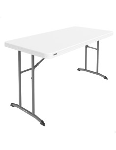 Mesa retangular com pernas dobráveis 152x76 cm branca | Distria