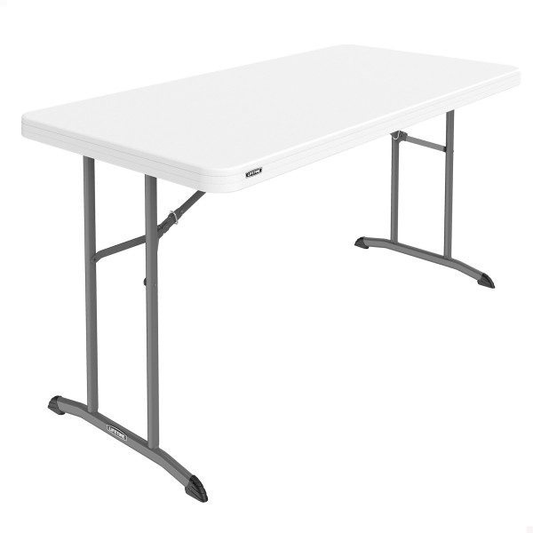 Mesa retangular com pernas dobráveis 152x76 cm branca | Distria