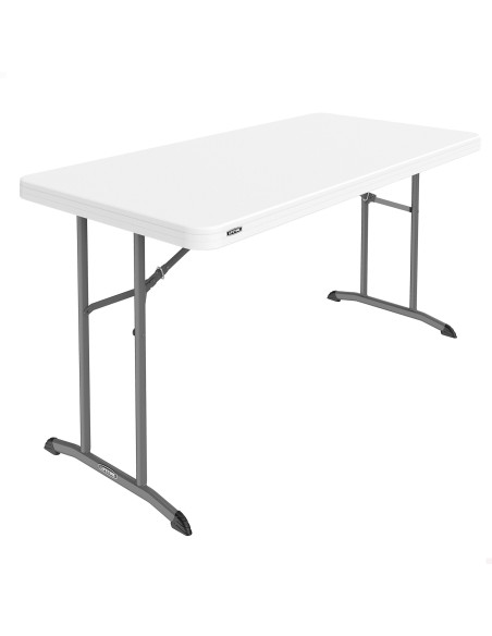 Mesa retangular com pernas dobráveis 152x76 cm branca | Distria