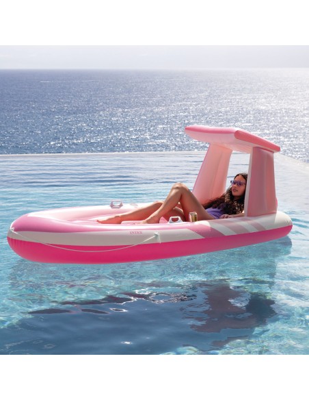 Colchão inflável Pink Paradise com teto e porta-copos | Distria