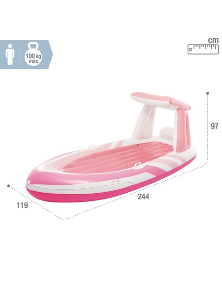 Colchão inflável Pink Paradise com teto e porta-copos | Distria