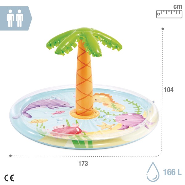 Piscina infantil inflável Spray Palmera com aspersor | Distria