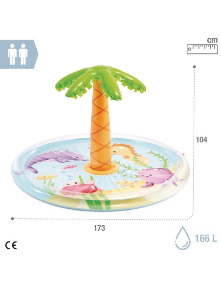 Piscina infantil inflável Spray Palmera com aspersor | Distria