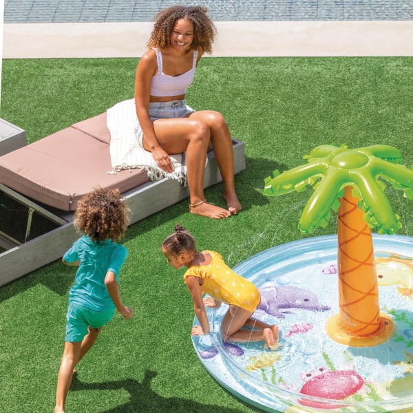 Piscina infantil inflável Spray Palmera com aspersor | Distria