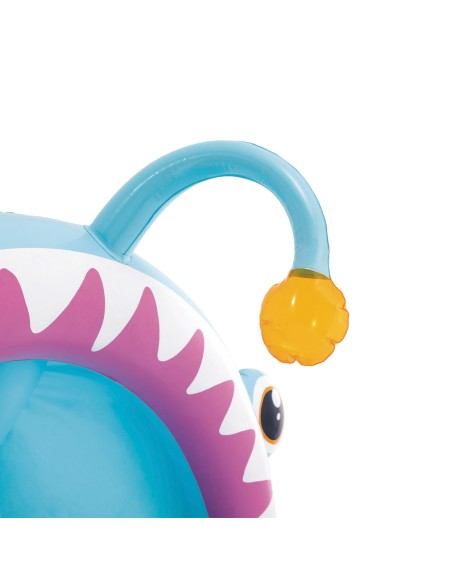 Piscina infantil inflável de peixes com guarda-sol e piso acolchoado | Distria