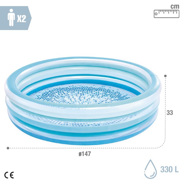 Piscina infantil inflável Blue Biss com piso estampado | Distria