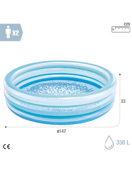 Piscina infantil inflável Blue Biss com piso estampado | Distria