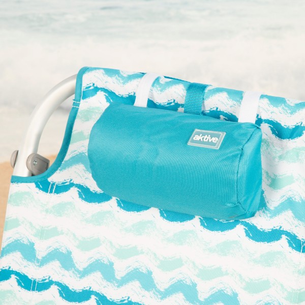 Aktive Cadeira de praia dobrável de 5 posições com bolso lateral | Distria
