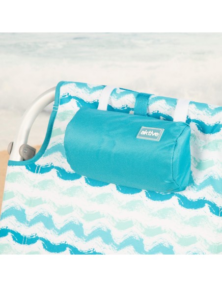 Aktive Cadeira de praia dobrável de 5 posições com bolso lateral | Distria