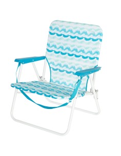 Aktive Cadeira de praia dobrável com encosto baixo e bolso para as costas