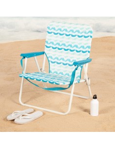 Aktive Cadeira de praia dobrável com encosto baixo e bolso para as costas 2