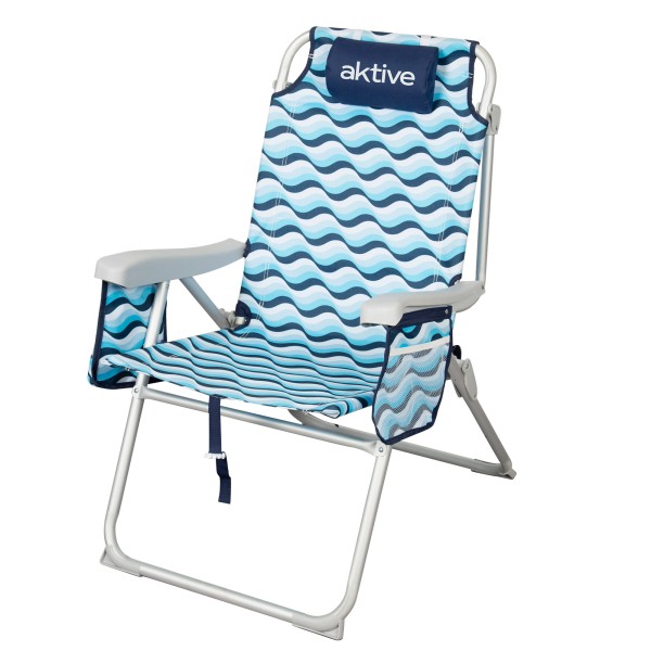 Aktive Cadeira de praia tipo mochila Aruba com 5 posições | Distria