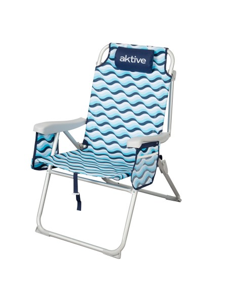 Aktive Cadeira de praia tipo mochila Aruba com 5 posições | Distria
