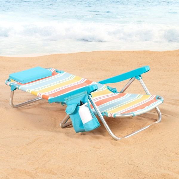Aktive Cadeira de praia dobrável de alumínio com 5 posições e bolso | Distria