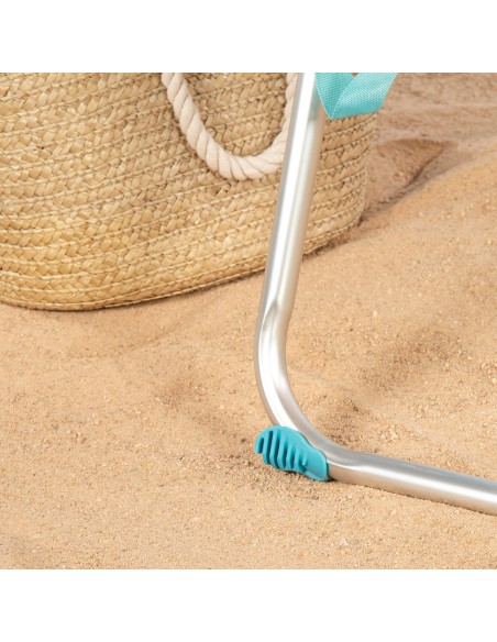 Cadeira de praia dobrável 5 posições listras antiderrapantes | Distria
