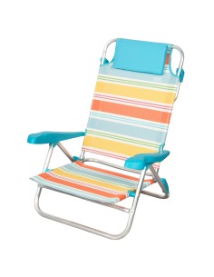 Aktive Cadeira de praia dobrável listras multicoloridas 7 posições | Distria