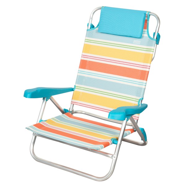 Aktive Cadeira de praia dobrável listras multicoloridas 7 posições | Distria