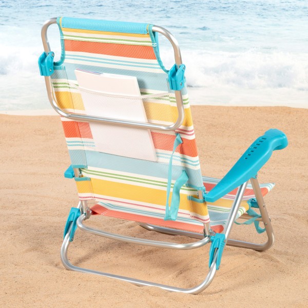 Aktive Cadeira de praia dobrável listras multicoloridas 7 posições | Distria