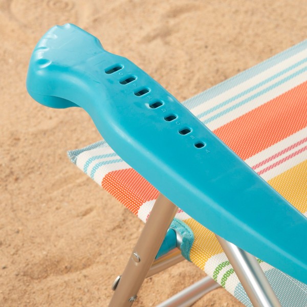 Aktive Cadeira de praia dobrável listras multicoloridas 7 posições | Distria