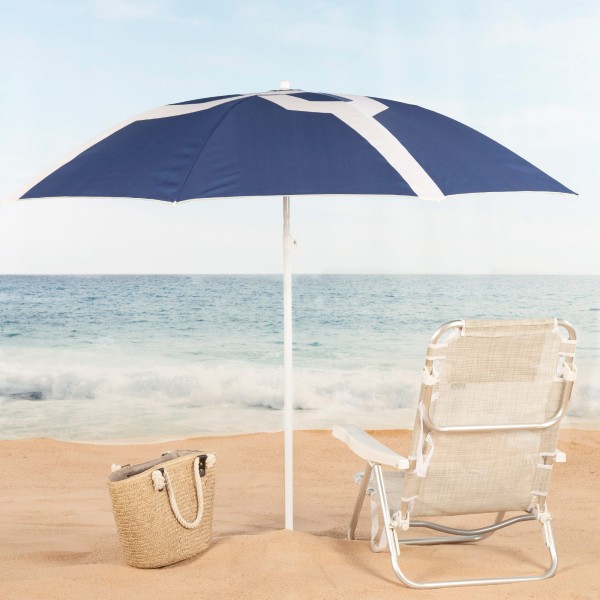 Aktive Impressão azul de guarda-sol de praia 200 cm | Distria