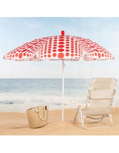 Aktive Guarda-sol de praia com bolinhas vermelhas 200 cm | Distria 2