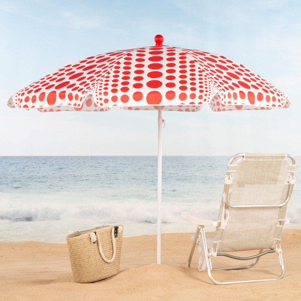 Aktive Guarda-sol de praia com bolinhas vermelhas 200 cm | Distria