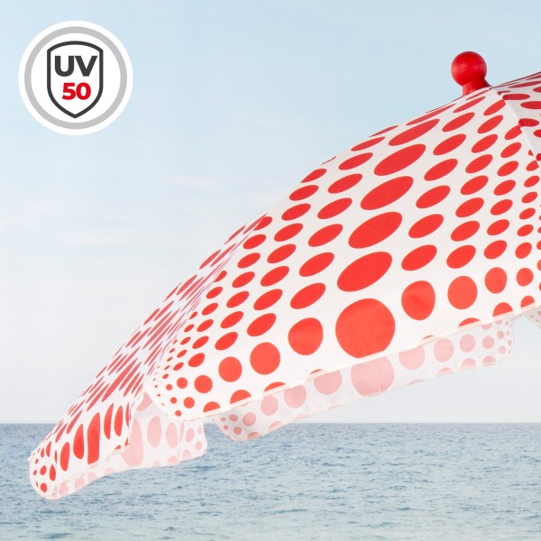 Aktive Guarda-sol de praia com bolinhas vermelhas 200 cm | Distria