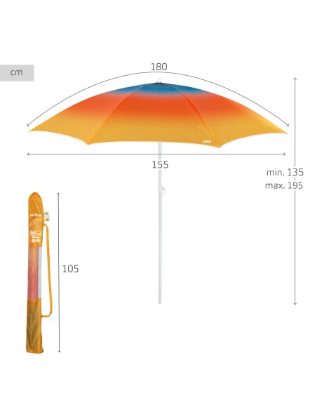Aktive Guarda-sol de praia estampado multicolorido 180 cm | Distria