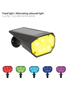 Farol solar LED com luz e colorida 8x11x37 cm | Distria 2