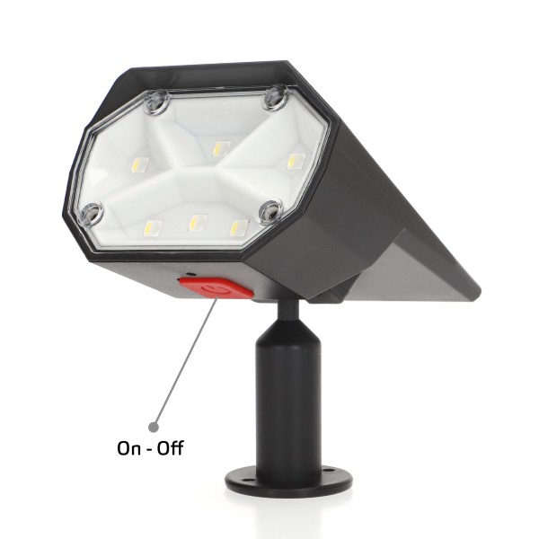 Farol solar LED com luz e colorida 8x11x37 cm | Distria