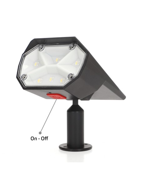 Farol solar LED com luz e colorida 8x11x37 cm | Distria